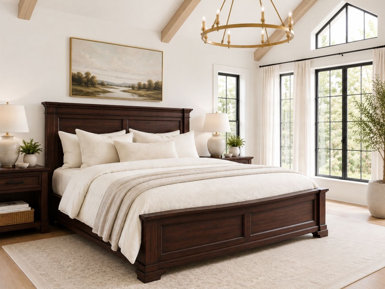 🇨🇦 Rustique Custom Solid Wood Bed in a living room place. 