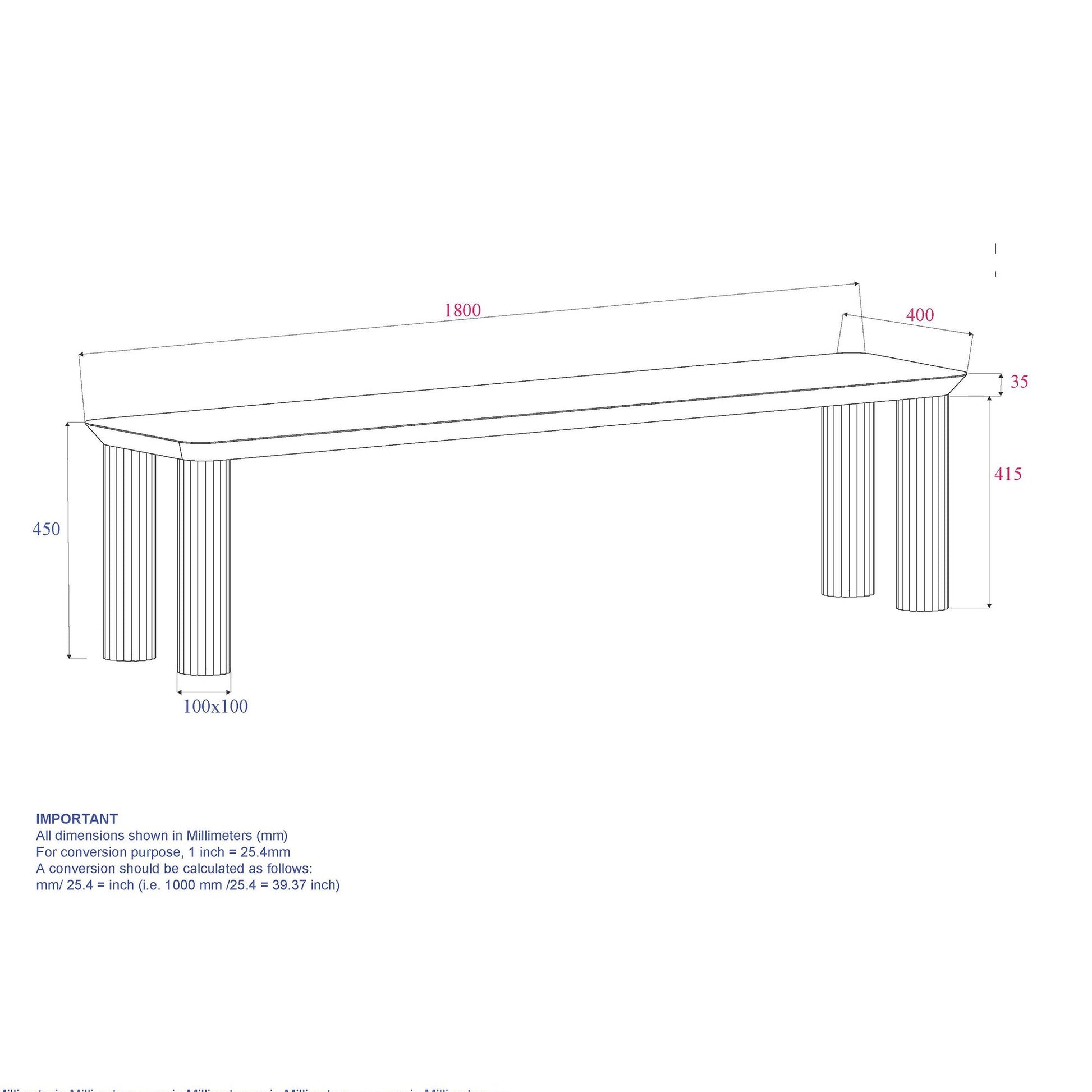 Sangra 71" Bench in Black - Calgary Furniture Store