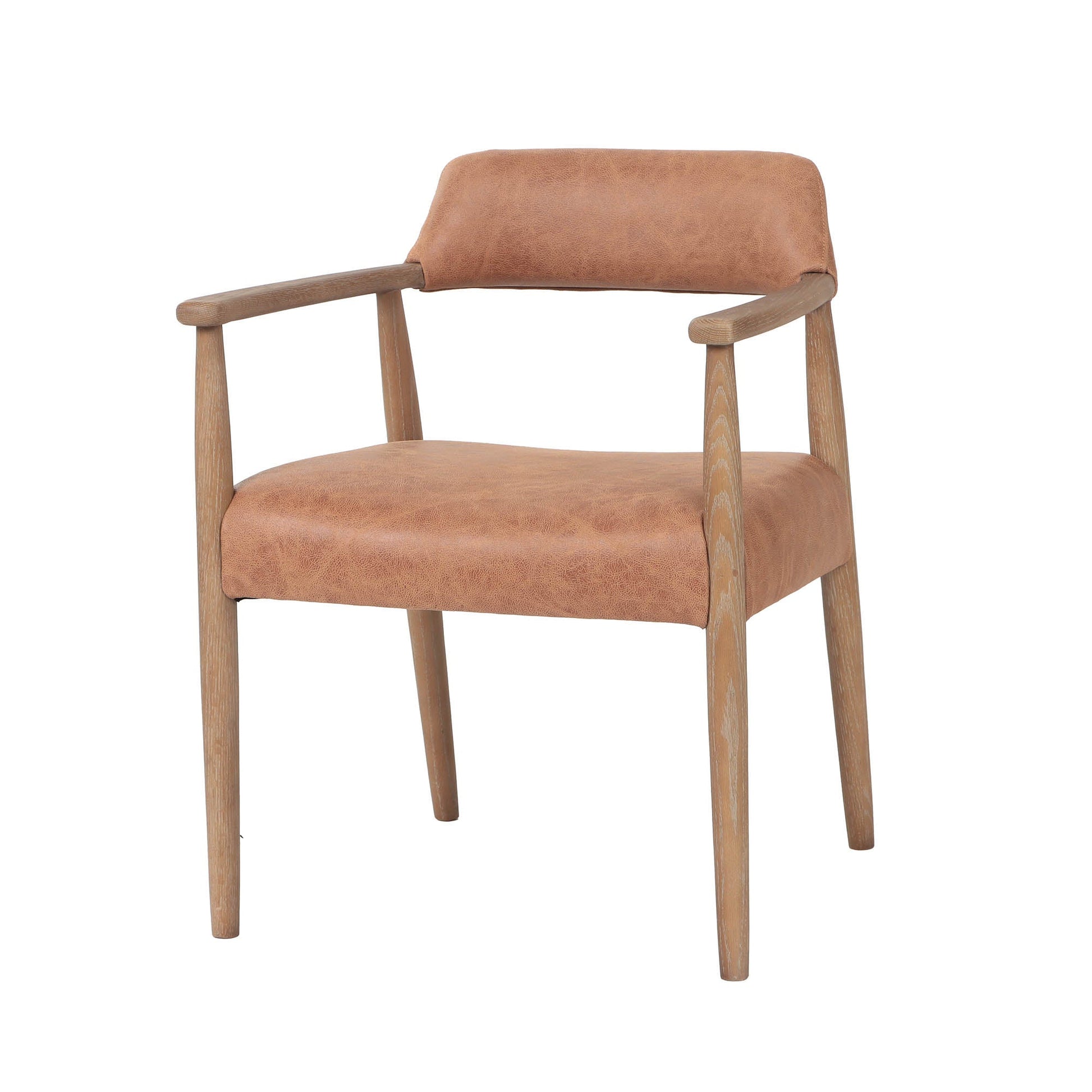 Artemis Hunter Tan Dining Chair with Padded Upholstery, Tapered Legs