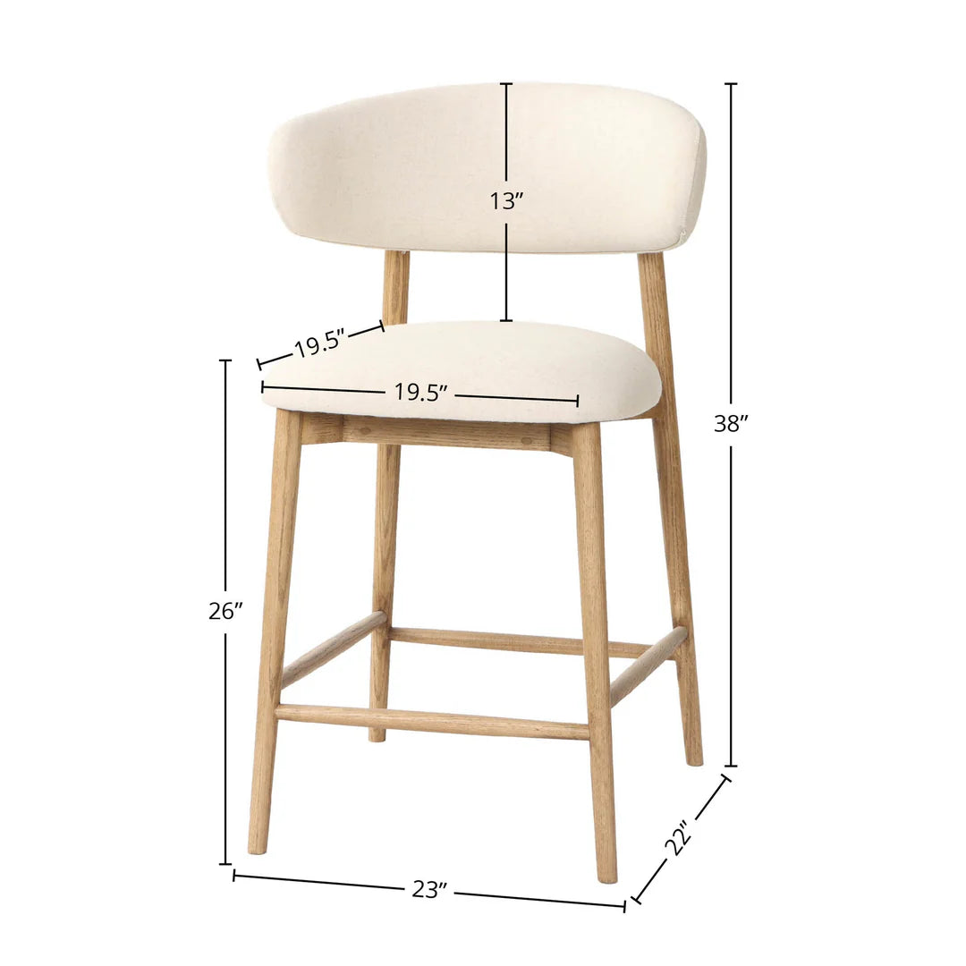 Milo Counter Stool - Savile Flax (TH) - Calgary Furniture Store