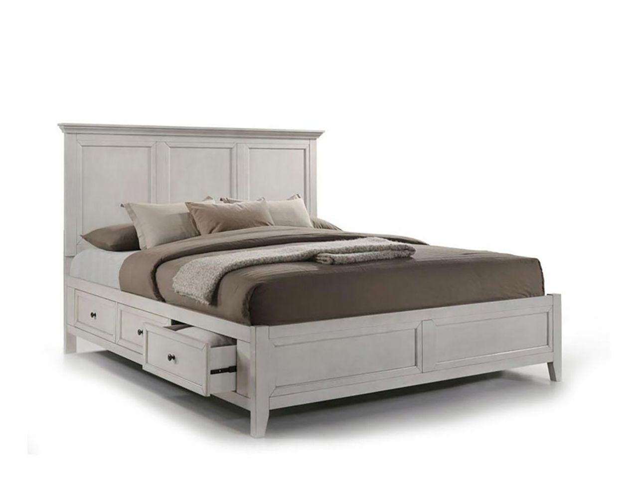 San Mateo Solid Wood Storage Bed in a white background