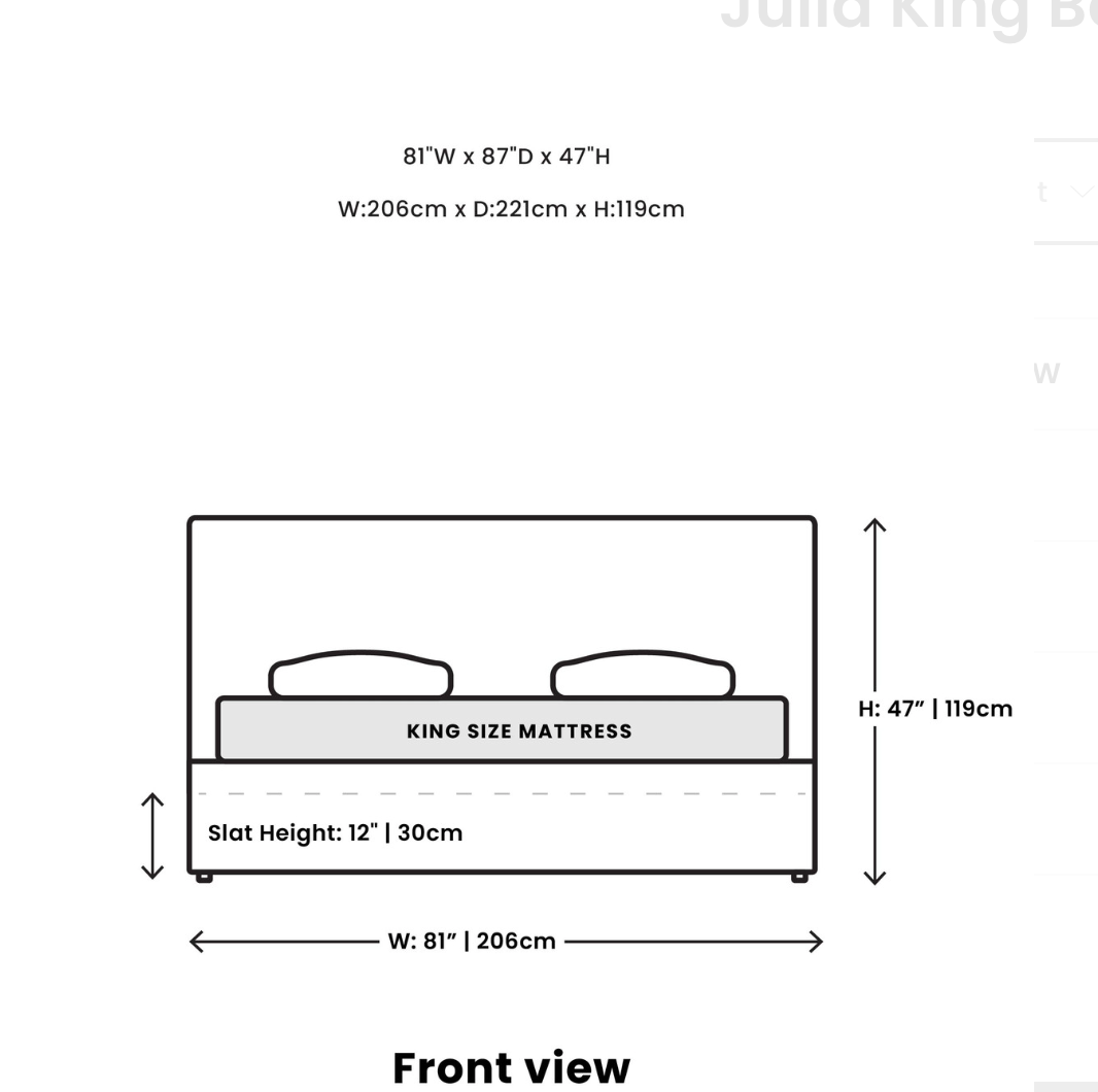 Julia King Storage Bed - Cream - Calgary Furniture Store