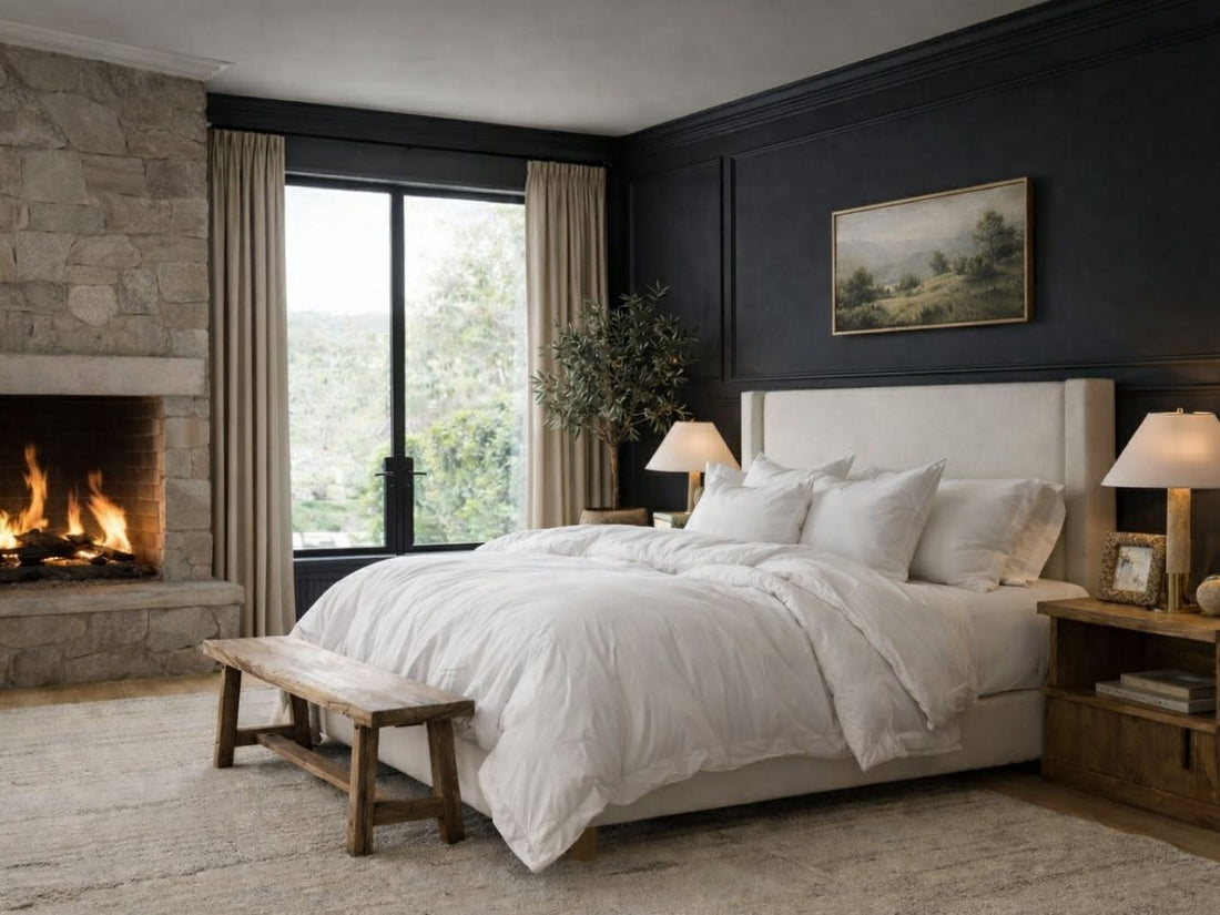 Shay Custom Canadian Made Bed pillows and wooden bench 