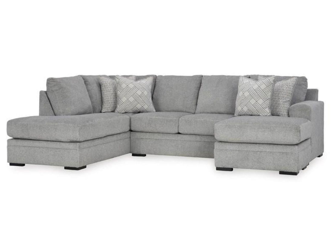 Signature Design Casselbury 2-Piece Fabric Sectional Sofa with Double Chaise in a white background