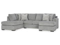 Signature Design Casselbury 2-Piece Fabric Sectional Sofa with Double Chaise in a white background