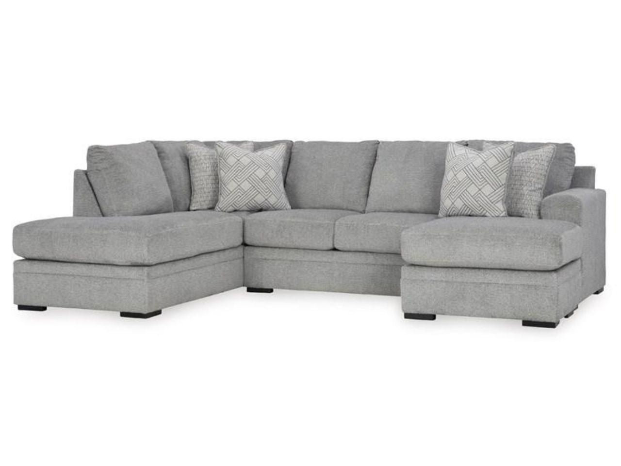 Signature Design Casselbury 2-Piece Fabric Sectional Sofa with Double Chaise in a white background