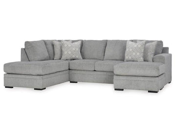 Signature Design Casselbury 2-Piece Fabric Sectional Sofa with Double Chaise in a white background