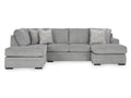 Signature Design Casselbury 2-Piece Fabric Sectional Sofa with Double Chaise in a white background
