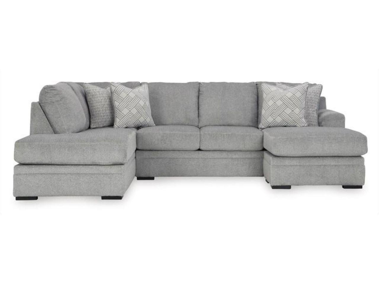 Signature Design Casselbury 2-Piece Fabric Sectional Sofa with Double Chaise in a white background