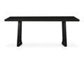 Silas Solid Black Dining Table, 8-Person Rectangular Matt Gloss in Calgary in a white background