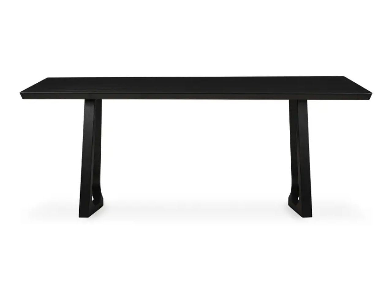 Silas Solid Black Dining Table, 8-Person Rectangular Matt Gloss in Calgary in a white background