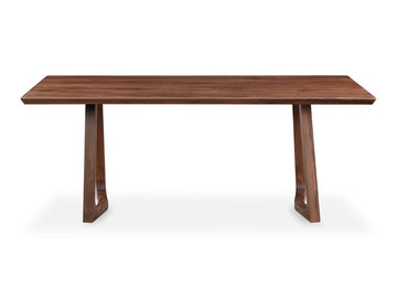 Silas Solid Brown Walnut Dining Table, 8-Person Rectangular Matt Gloss in Calgary in a white background