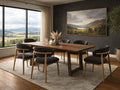 Silas Solid Brown Walnut Dining Table, 8-Person Rectangular Matt Gloss in Calgary 