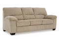 SimpleJoy Corduroy Sofa- Sand Casual Contemporary 3-Seater with Plush Cushions in Calgary in a white background