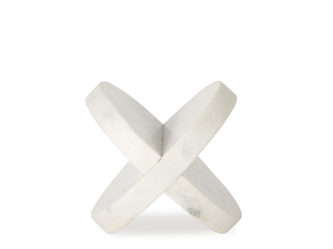 Sophia Small White Marble Geometric Ornament 6x6x6 Decor Display in Calgary in a white background 