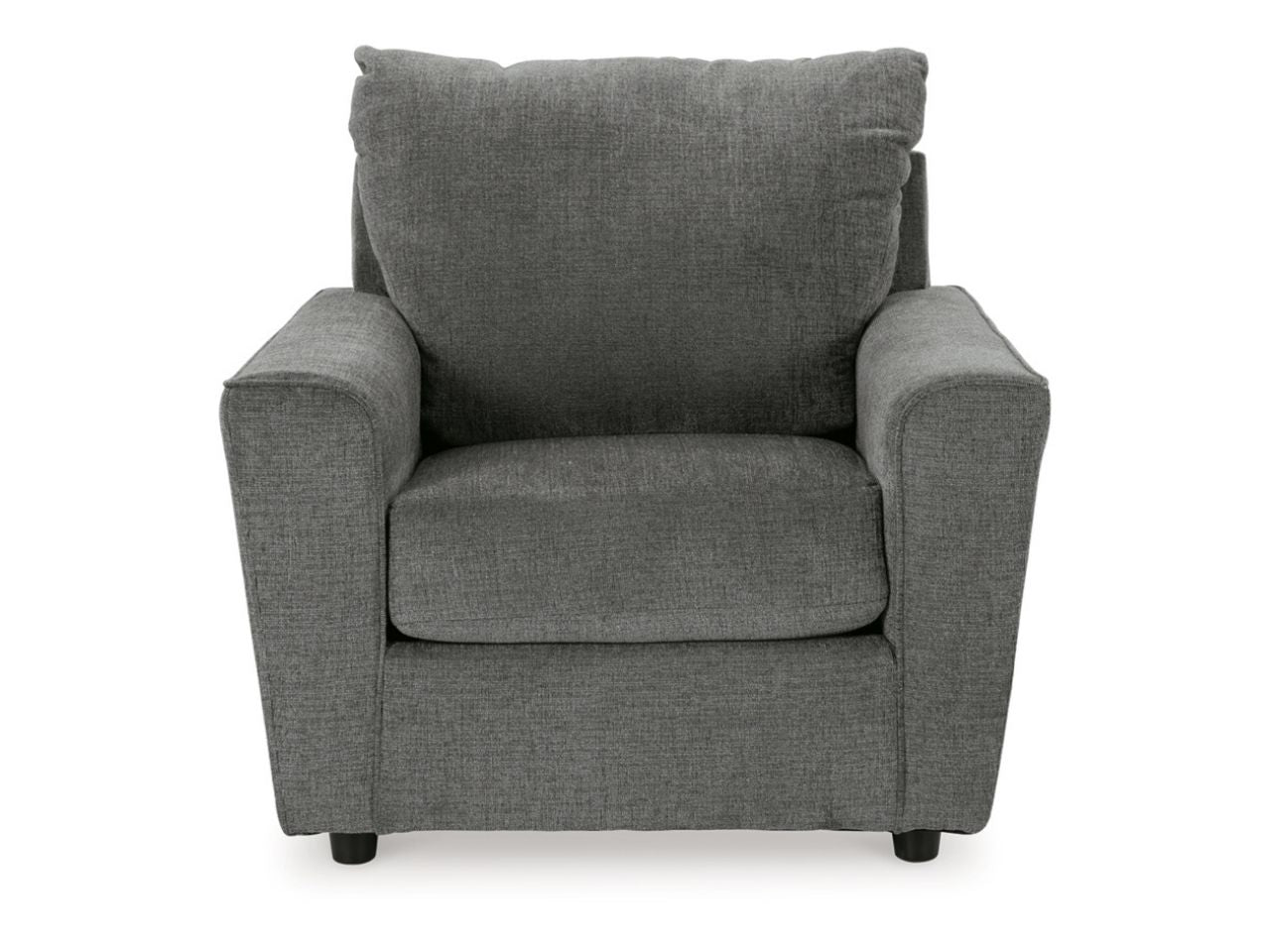 Stairatt Modern Chenille Accent Chair Gravel with Flared Arms in Calgary in a white background 