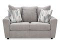 Stairatt Plush Chenille Loveseat with Flared Arms and Pillows in Calgary in a white background 
