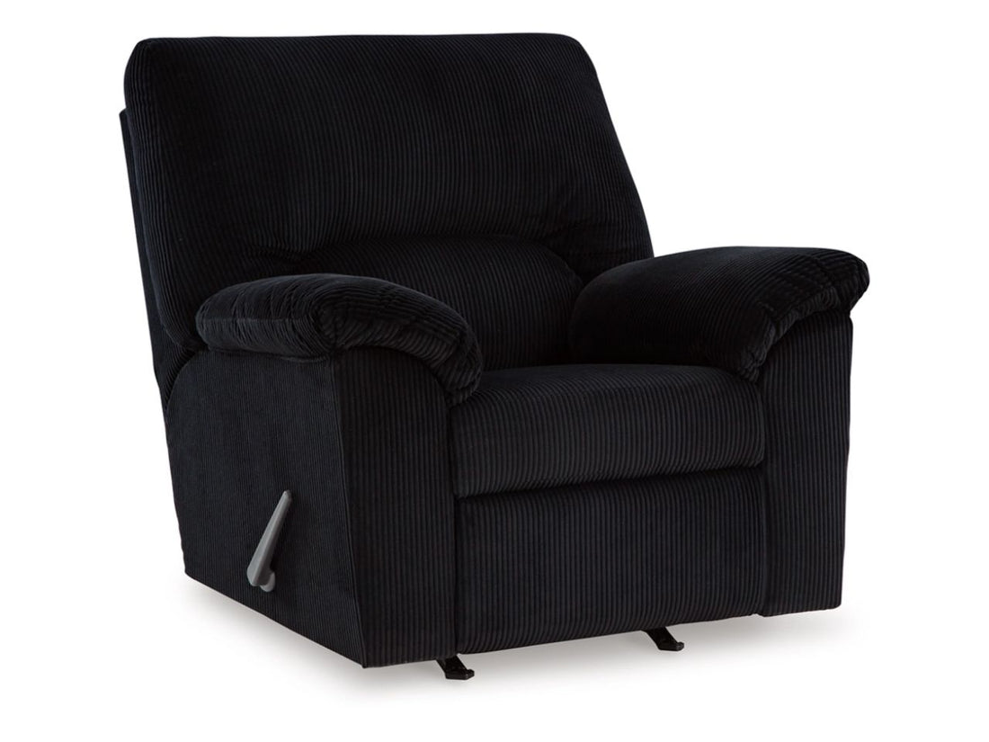 Super-Soft Corduroy Manual Recliner Chair with Plush Support in Calgary in a white background
