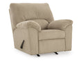 Super-Soft Corduroy Manual Recliner Chair with Plush Support in Calgary in a white background