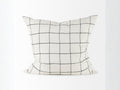 Suzanne 22 x 22 White/Black Square Pattern Decorative Pillow Cover in Calgary in a white background
