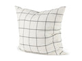 Suzanne 22 x 22 White/Black Square Pattern Decorative Pillow Cover in Calgary in a white background 