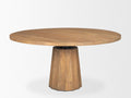 Swanson 60-inch Round Mango Wood Pedestal Dining Table, Solid in Calgary in a white background