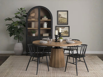 Swanson 60-inch Round Mango Wood Pedestal Dining Table, Solid in Calgary 