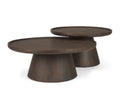 Takoda Dark Brown Wood Tapered Drum Nesting Coffee Tables - Calgary Furniture Store