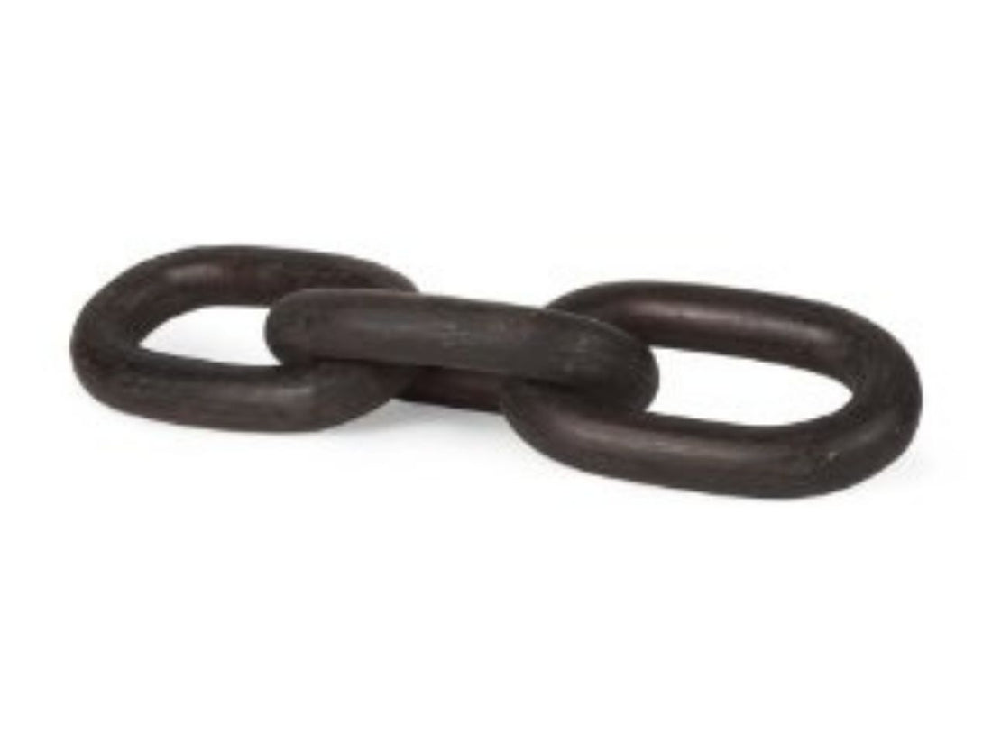 Tayla Large Medium Brown Wood Chain Link in Calgary in a white background