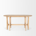 Taylin Elm Solid Wood Desk - Light Brown in a white background-front view