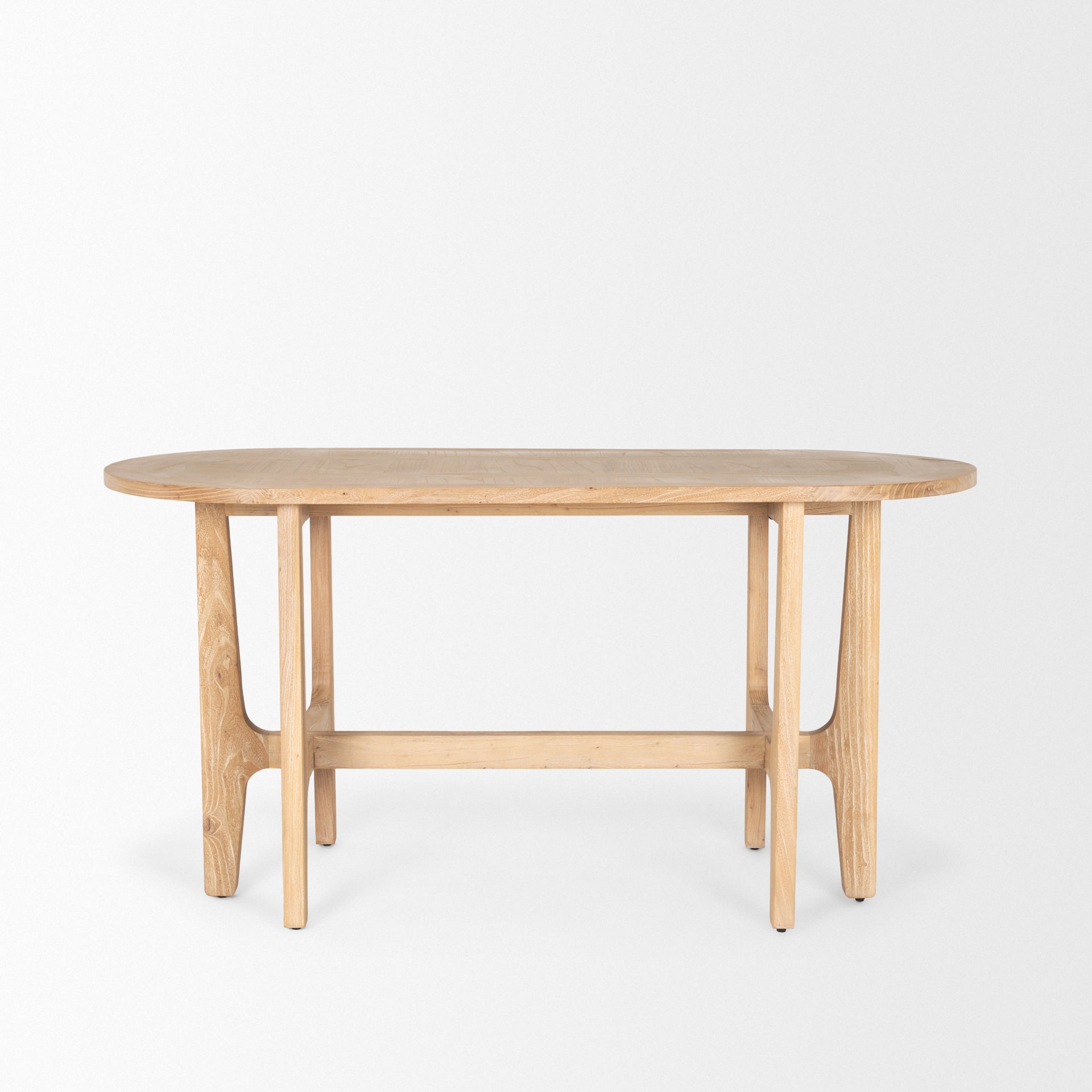 Taylin Elm Solid Wood Desk - Light Brown in a white background-front view