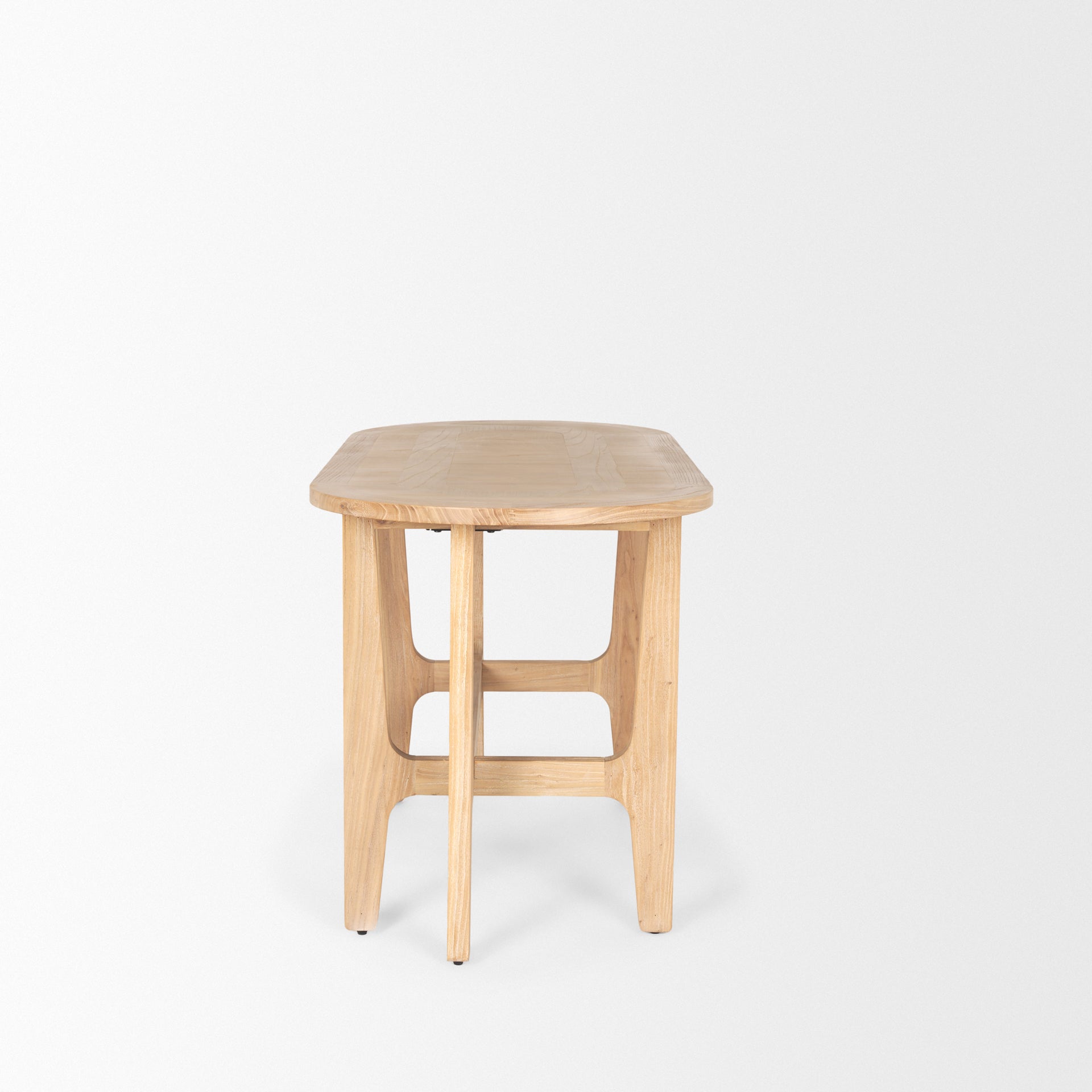 Taylin Elm Solid Wood Desk - Light Brown in a white background-side view
