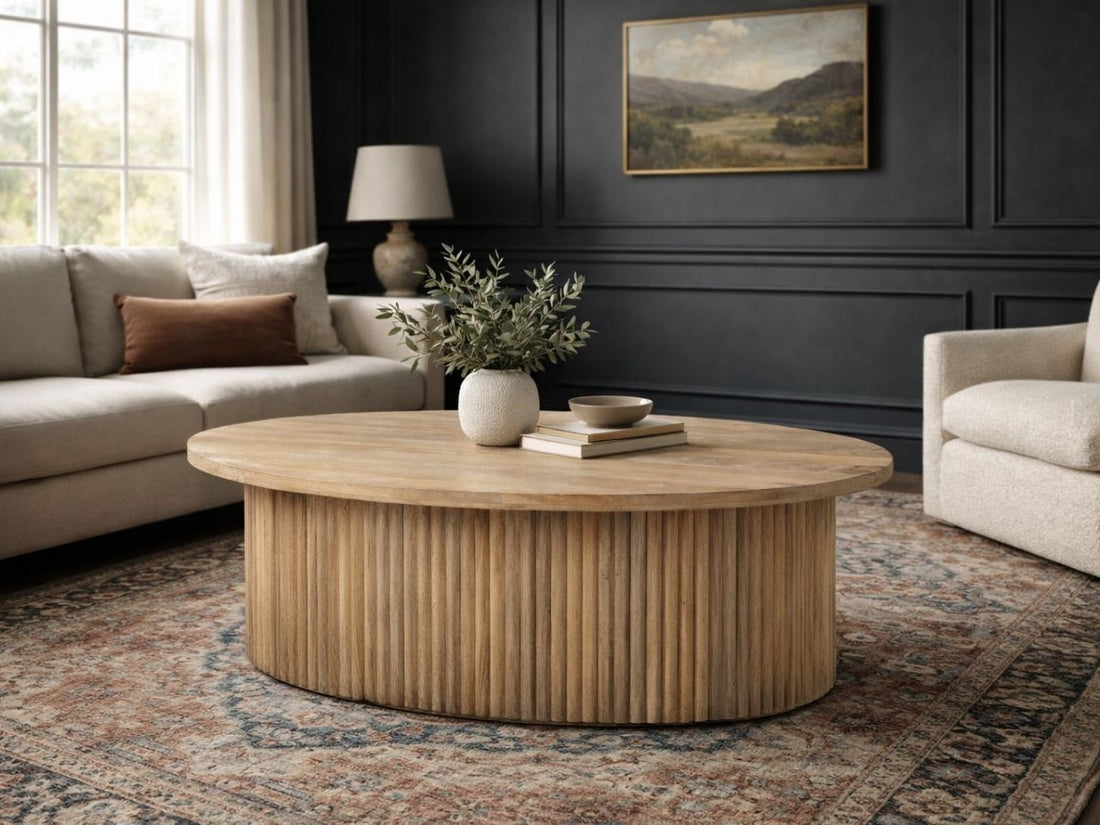 Terra Brown Oval Coffee Table | Calgary Furniture Store