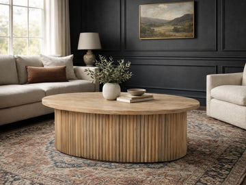 Terra Brown Oval Coffee Table | Calgary Furniture Store
