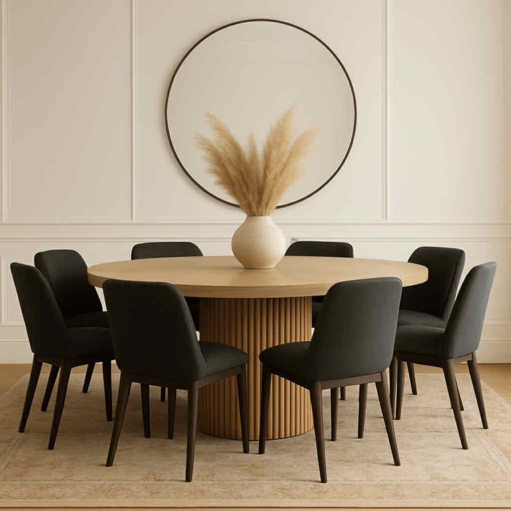 Terra Light Brown Wood Round Dining Table - Calgary Furniture Store