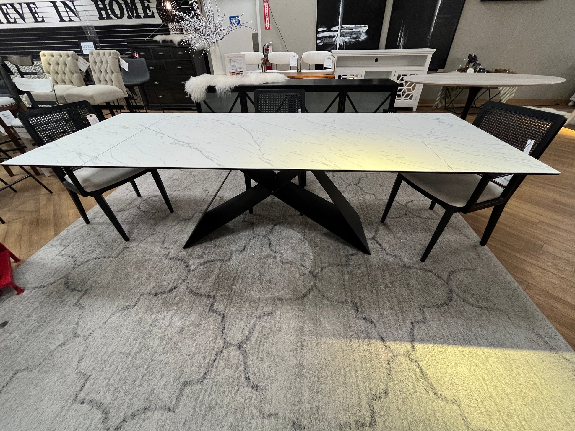 The 94" W Extending Dining Table - Calgary Furniture Store