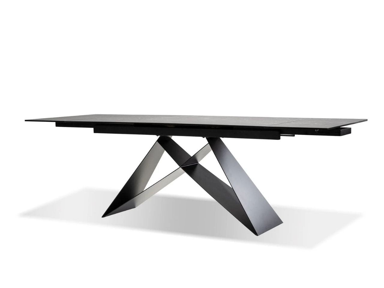 The W Dining Table - Slate Grey in a white background
