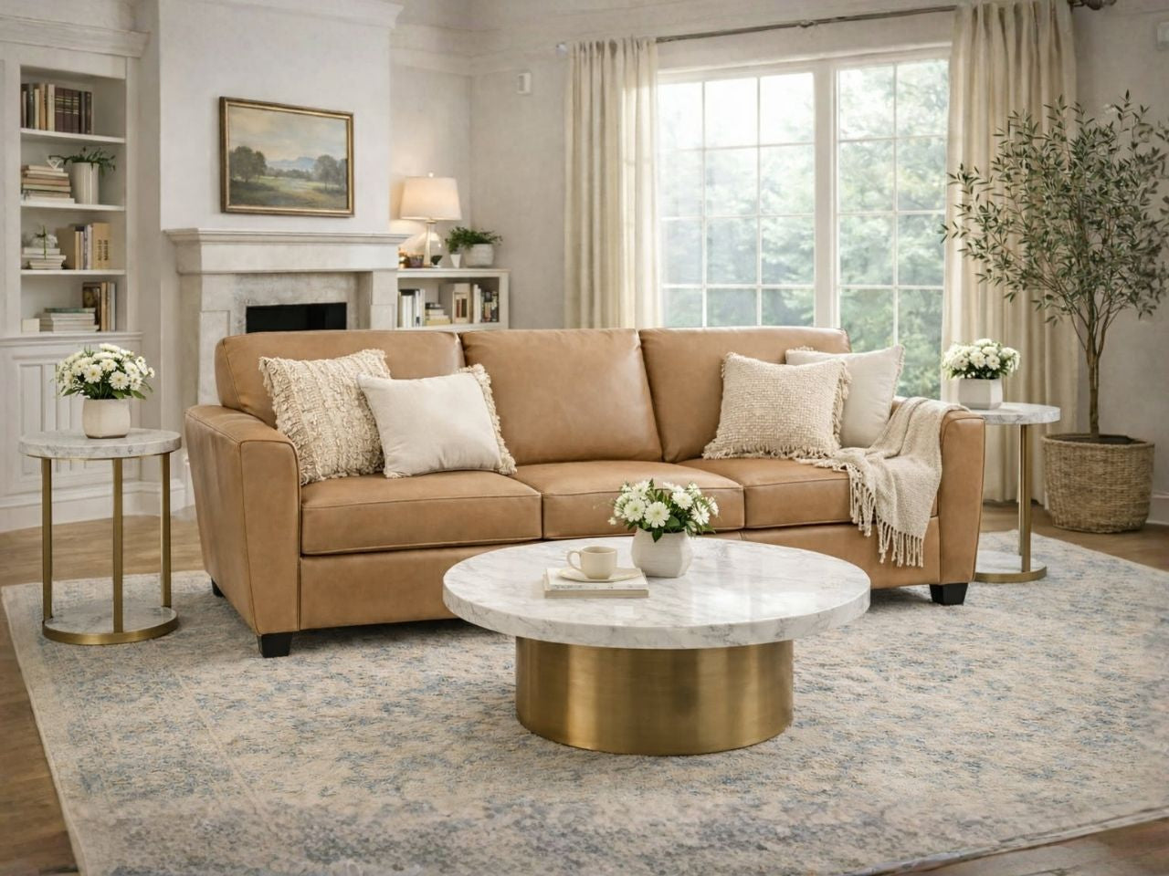 🇨🇦 Custom Top Grain Leather Sofa | Calgary Furniture Store