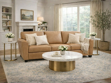 🇨🇦 Custom Top Grain Leather Sofa | Calgary Furniture Store