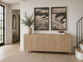Light wood sideboard with arched textured details and a soft contemporary look.