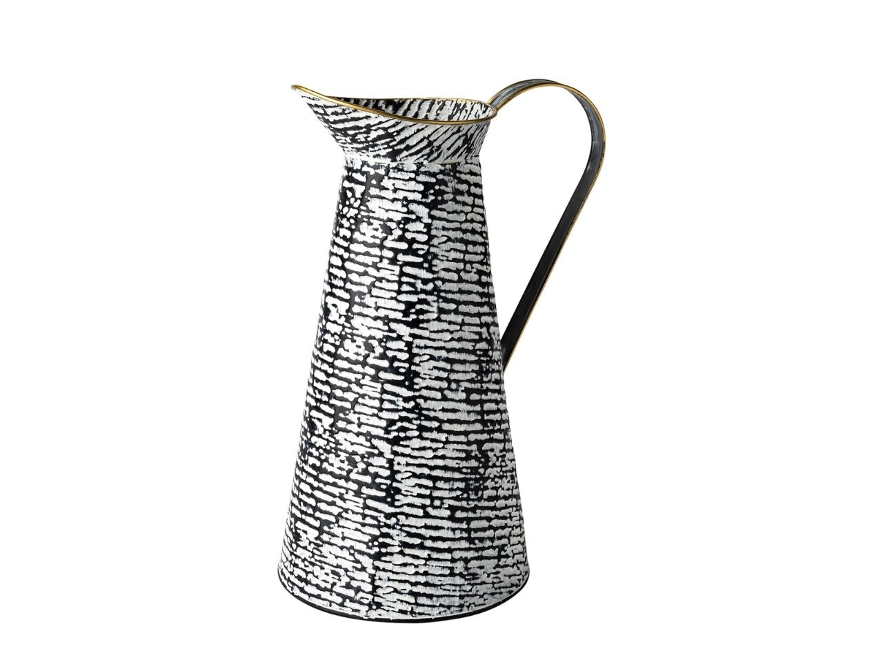 Colette Large Black/White Patterned Vase - Calgary Furniture Store