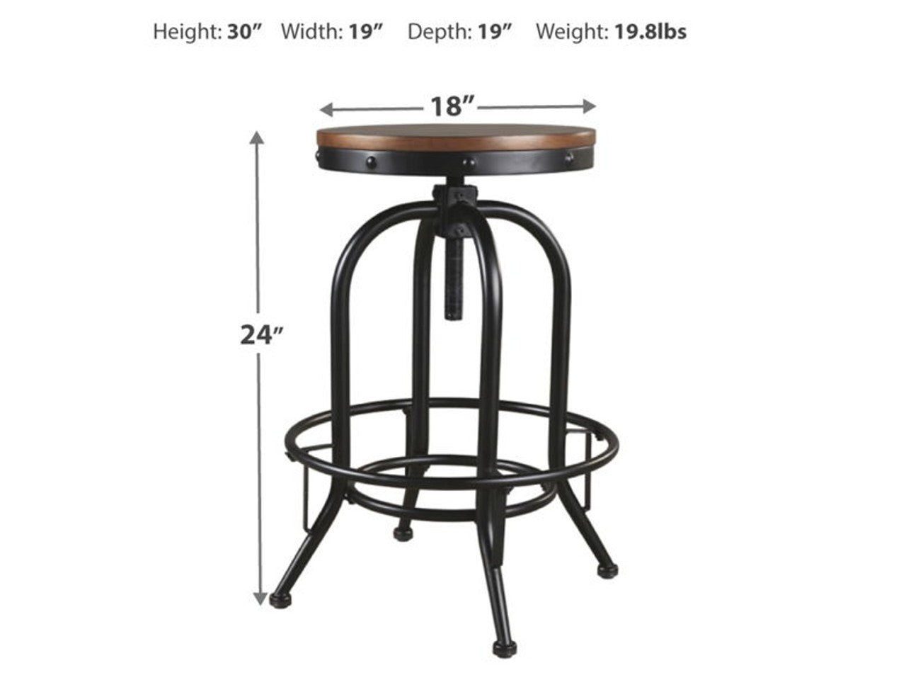 Valebeck Ironwood Bar Stool - Calgary Furniture Store