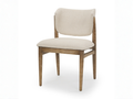 Cline Cream Fabric Upholstered and Light Brown Wood Dining Chair - Calgary Furniture Store