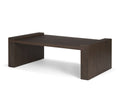 Wesson Dark Brown Wooden Rectangular Coffee Table in a white background - Calgary Furniture Store