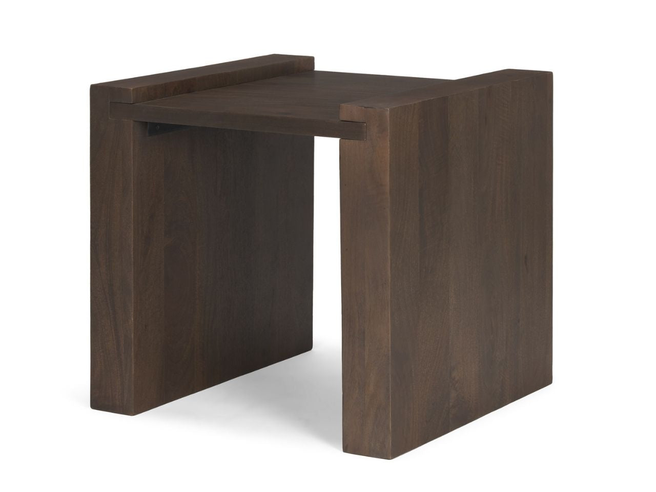 Wesson Solid Mango Wood Dark Brown Minimalist Accent Table in Calgary in a white background