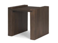 Wesson Solid Mango Wood Dark Brown Minimalist Accent Table in Calgary in a white background