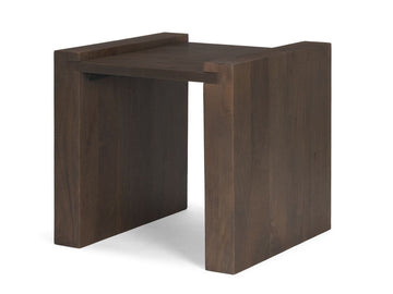 Wesson Solid Mango Wood Dark Brown Minimalist Accent Table in Calgary in a white background