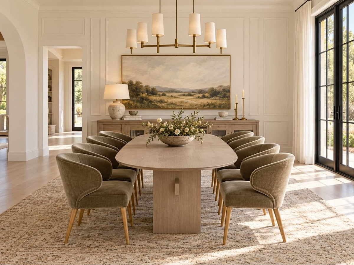 West Coast Oval Dining Table – solid wood dining table in Calgary.