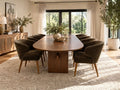 Solid wood oval dining table – custom dining furniture in Calgary.
