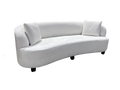 Sedona Curved Modern Sofa – Plush Upholstered White Bouclé Design